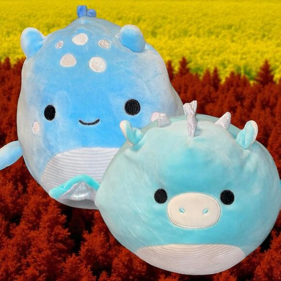 Squishmallows Flip a Mallows Miles Dragon Lune Loch Ness Monster Plush Pillow 8" - Picture 1 of 12